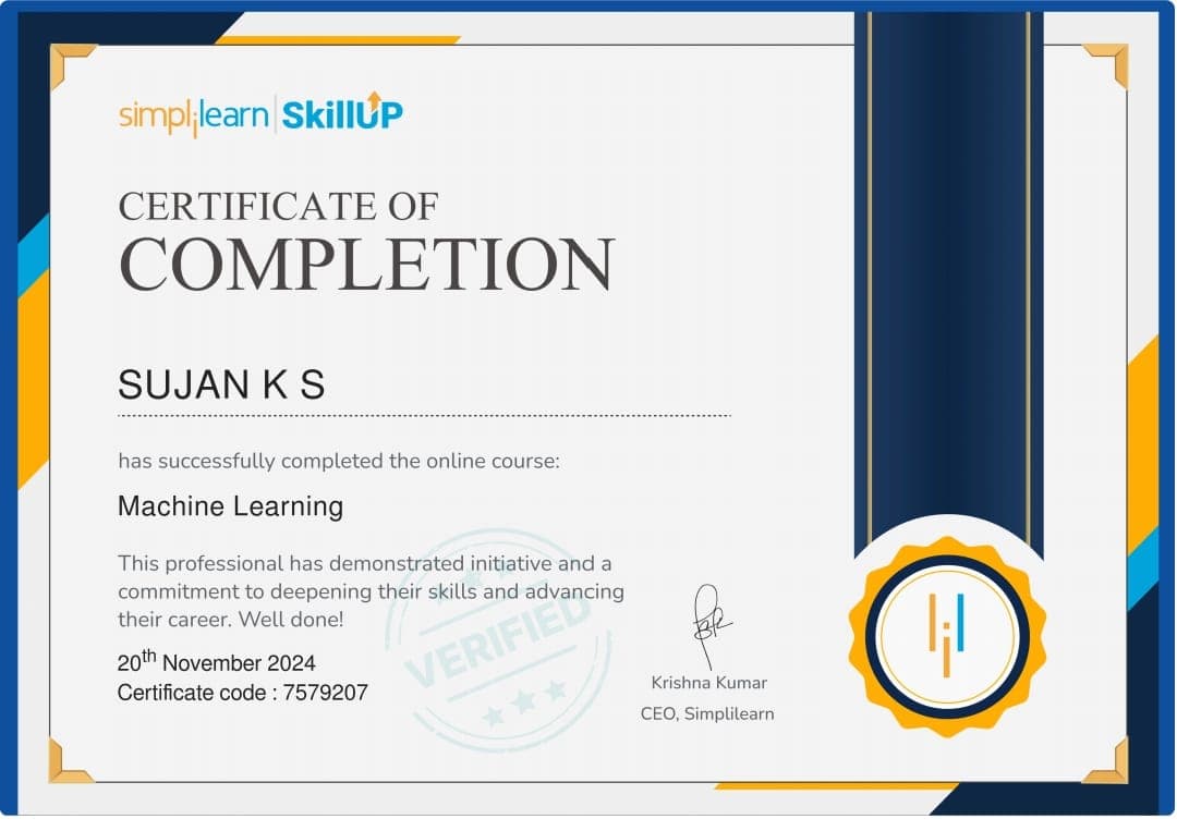 Machine Learning Online Course